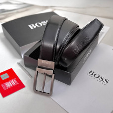 УЦІНКА!!! Двосторонній ремінь із натуральної шкіри (чорний/коричневий) HUGO BOSS